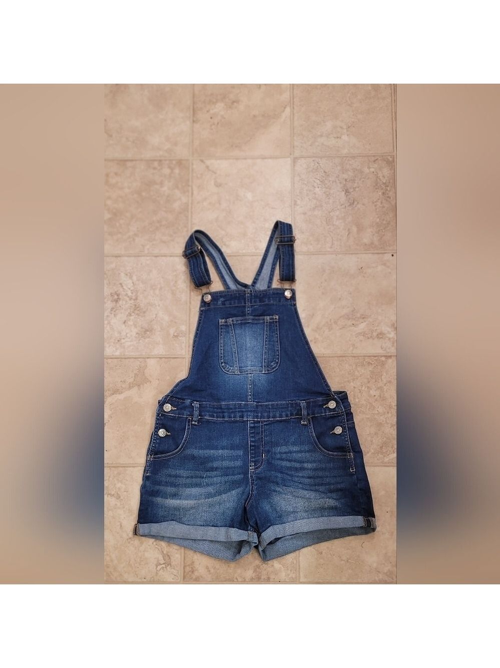Jordache Classic Blue Denim Shortalls XXL